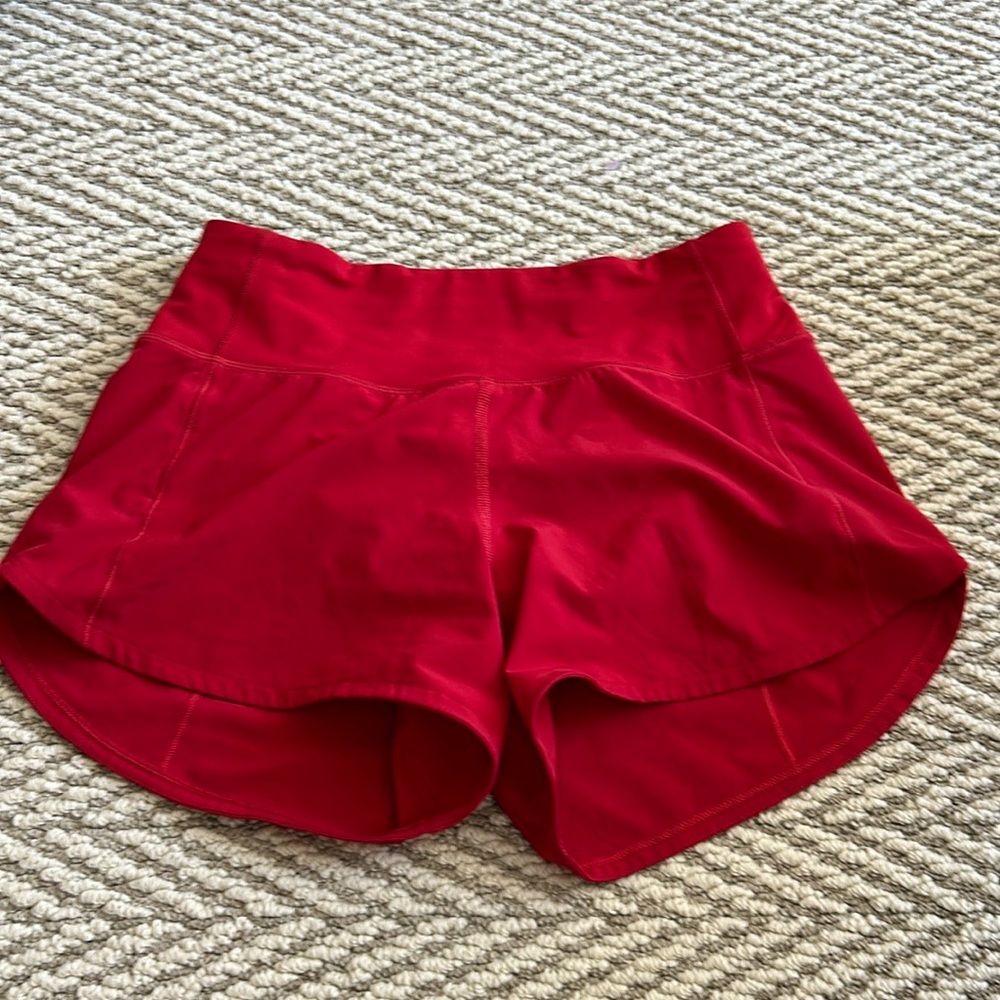 Lululemon shorts size 2 length 4 inch red